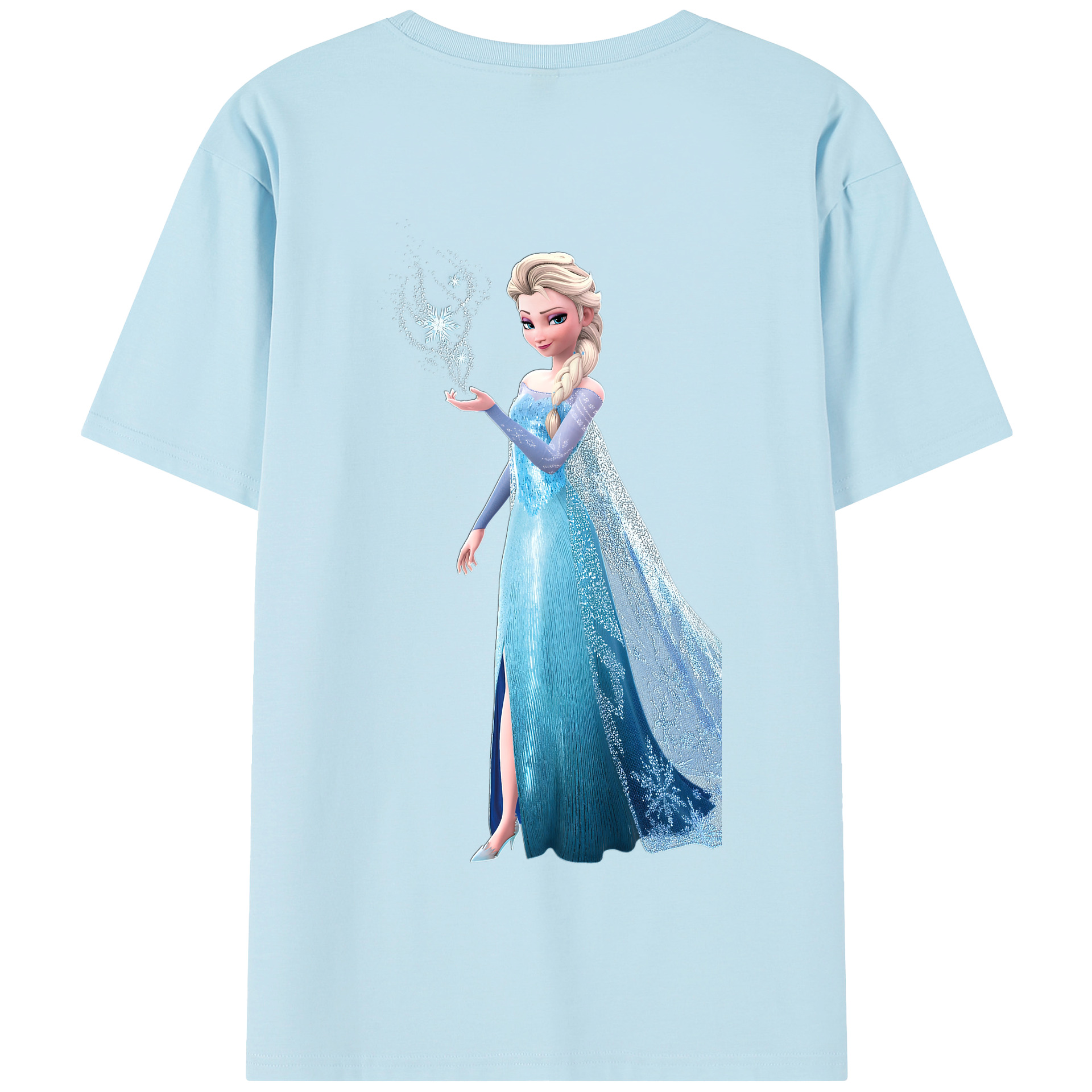 （画像用） アナと雪の女王 アンナ エルサ Frozen Anna Elsa 綿100％半袖Tシャツ（背面プリント）